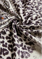 Leopard Button Light Camel Long Sleeve T Shirt