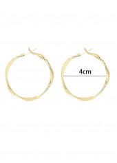 Round Shape Design Alloy Golden Earrings