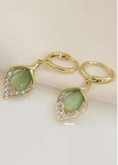 Alloy Detail Hollow Design Green Leaf Earrings