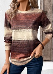 Tribal Print Patchwork Multi Color Long Sleeve Sweatshirt