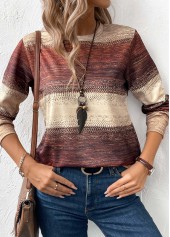 Tribal Print Patchwork Multi Color Long Sleeve Sweatshirt