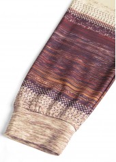 Tribal Print Patchwork Multi Color Long Sleeve Sweatshirt