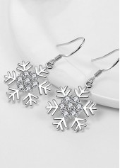 Christmas Silver Alloy Snowflake One Piece Earrings
