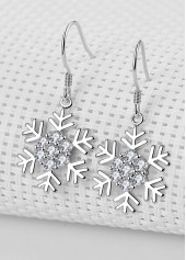 Christmas Silver Alloy Snowflake One Piece Earrings