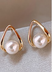 Freshwater Pearl Gold Alloy Detail Earrings
