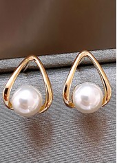 Freshwater Pearl Gold Alloy Detail Earrings