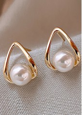 Freshwater Pearl Gold Alloy Detail Earrings