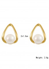 Freshwater Pearl Gold Alloy Detail Earrings