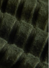 Plus Size Olive Green Patchwork Long Sleeve T Shirt