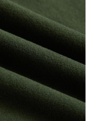 Plus Size Olive Green Patchwork Long Sleeve T Shirt