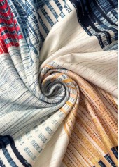 Geometric Print Multi Color A Line Long Sleeve Dress