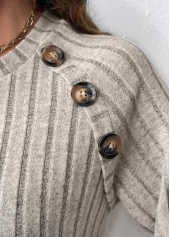 Patchwork Light Coffee Long Sleeve Round Neck Sweatshirt