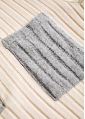 Button Beige Long Sleeve Split Neck Sweatshirt