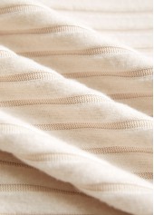 Button Beige Long Sleeve Split Neck Sweatshirt