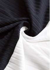 Plus Size Navy Button Striped Long Sleeve Sweatshirt