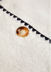 Button White Sleeveless Stand Collar Waistcoat