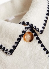 Button White Sleeveless Stand Collar Waistcoat