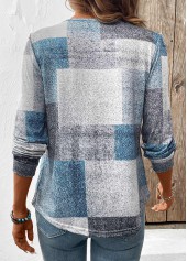 Geometric Print Tummy Coverage Multi Color T Shirt