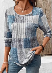 Geometric Print Tummy Coverage Multi Color T Shirt