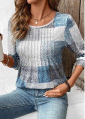 Geometric Print Tummy Coverage Multi Color T Shirt