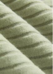 Patchwork Sage Green Long Sleeve Split Neck Sweatshirt