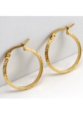 Golden Geometric Metal Round Design Earrings