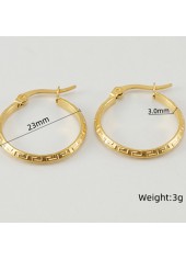 Golden Geometric Metal Round Design Earrings