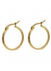 Golden Geometric Metal Round Design Earrings