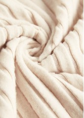 Plaid Patchwork Beige Long Sleeve Round Neck Sweatshirt