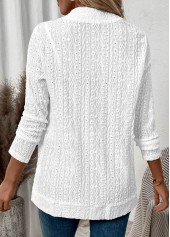 Lace White Pocket Long Sleeve Coat
