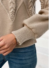 Light Camel Long Sleeve Round Neck Sweater