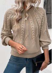 Light Camel Long Sleeve Round Neck Sweater