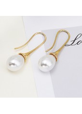 Golden Teardrop Design Copper Pearl Earrings