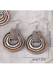 Wood Detail Geometric Light Brown Earrings
