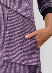 Plus Size Tummy Coverage Dusty Purple Long Sleeve Dress