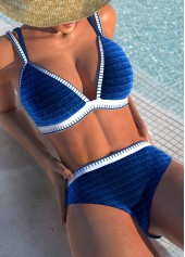 Royal Blue Smocked Adjustable Bikini Set