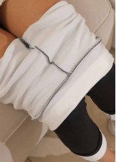 Black Elastic Waist High Waisted Ankle Length Leggings