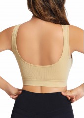 Skin Color Stretch Scoop Detail Bra