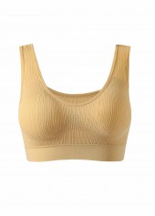 Skin Color Stretch Scoop Detail Bra