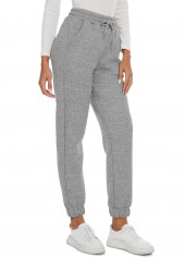 Grey Jogger Elastic Waist High Waisted Pants