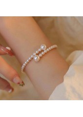 White Pearl Design Geometric Round Bangle