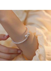 White Pearl Design Geometric Round Bangle