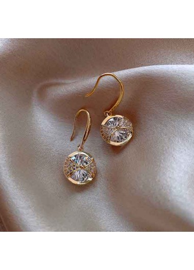 Golden Round Design Geometric Alloy Earrings Golden Round Design Geometric Alloy Earrings