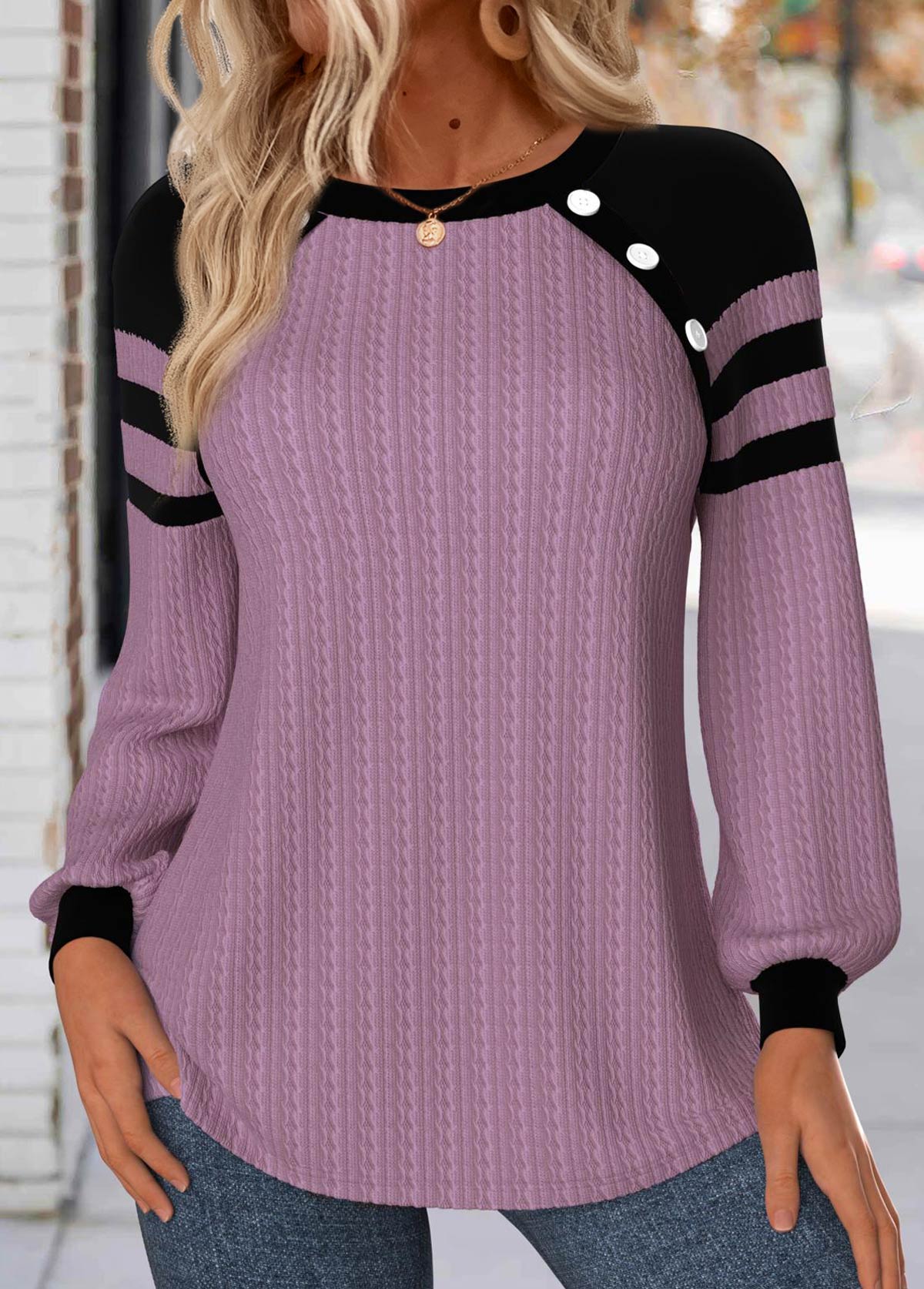 Purple Brand Sweatshirt Loose Crew Neck Sweater main image 1
