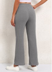 Elastic Waist Grey High Waisted Pants