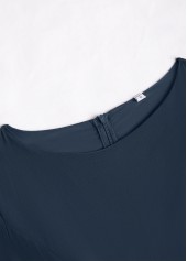 Peacock Blue Long Patchwork Scoop Neck Jumpsuit