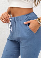 Double Side Pockets Denim Blue Pants