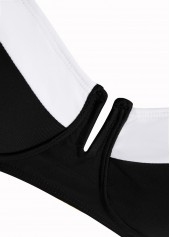 Patchwork Black Square Neck Bikini Set