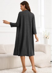 3/4 Sleeve Dark Grey Camisole Shorts and Robe