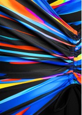 Dazzle Colorful Print Surplice Black One Piece Swimwear